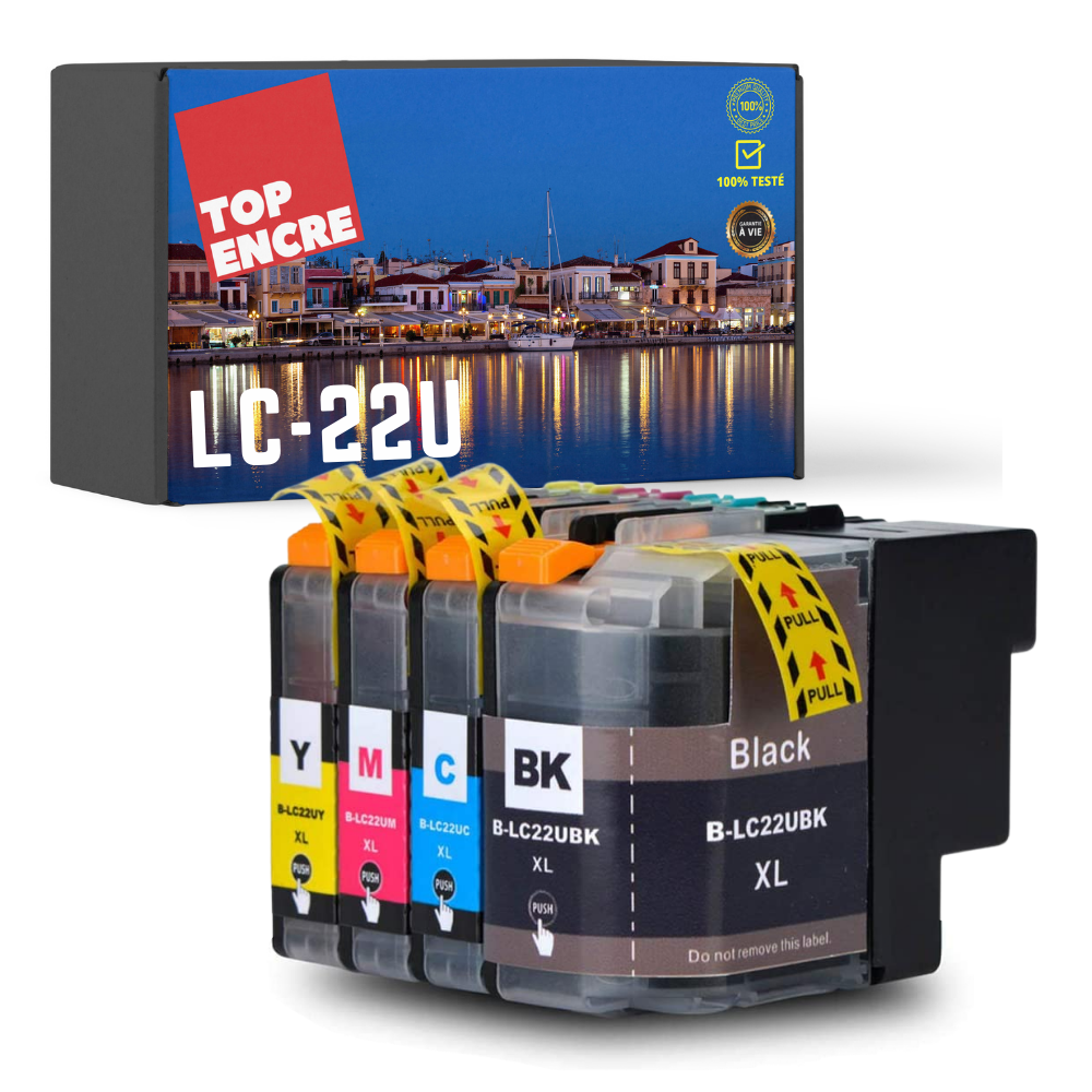 Pack compatible avec BROTHER LC-22U 4 cartouches