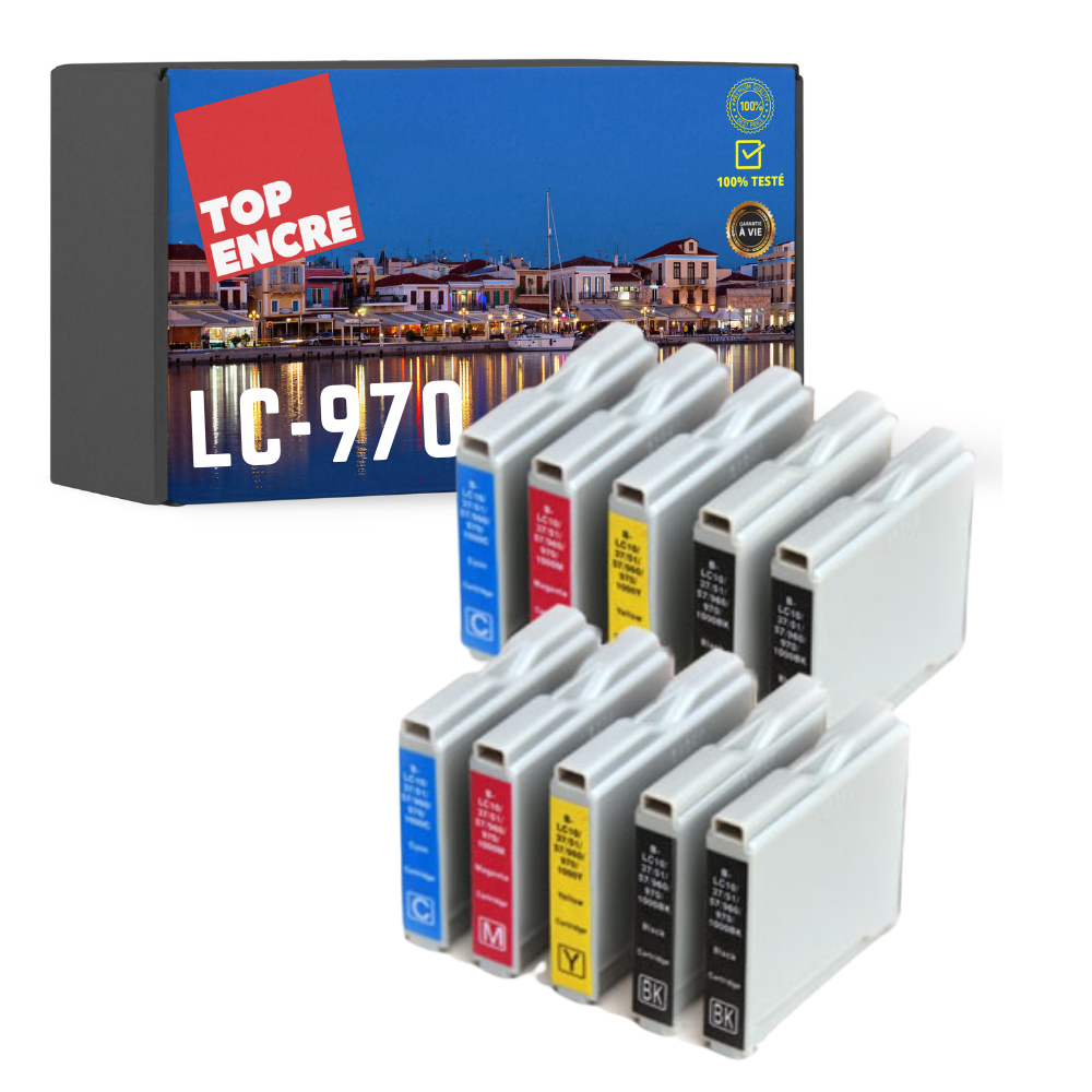Pack 10 cartouches compatibles BROTHER LC-970