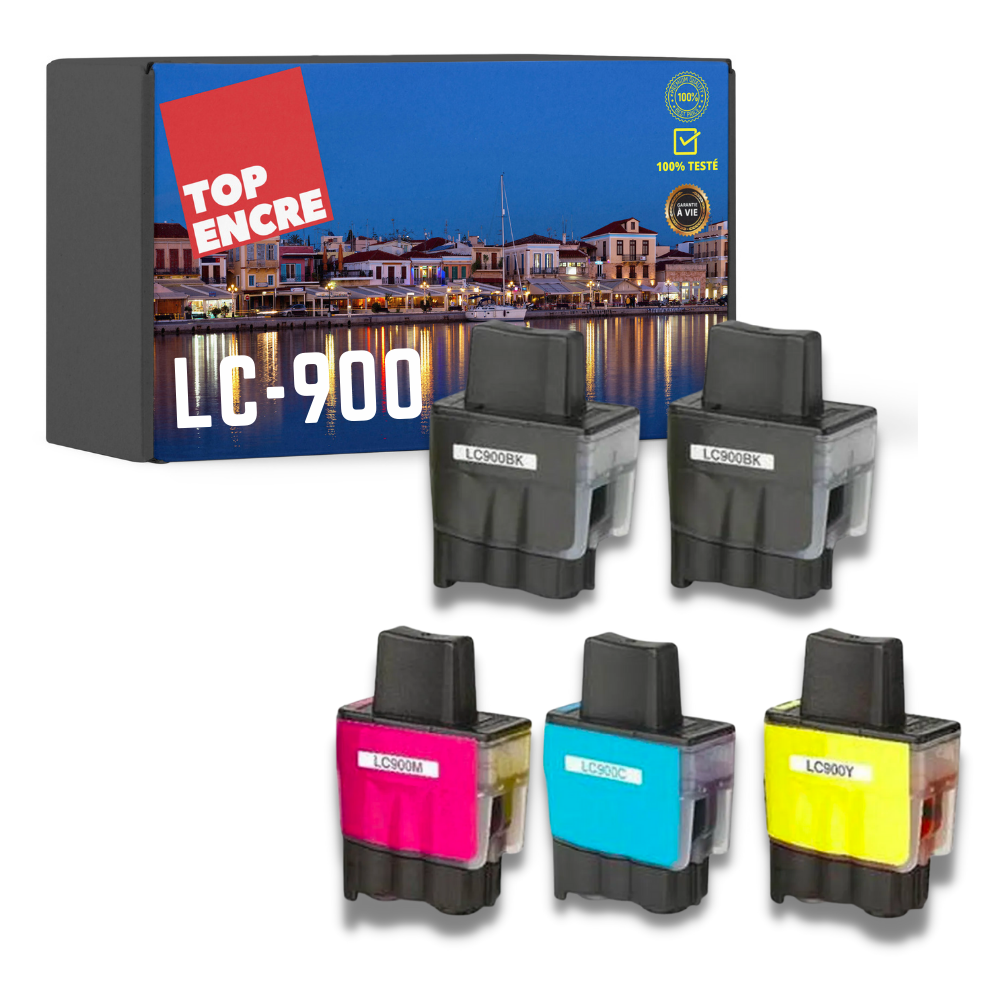 Pack compatible BROTHER LC900, 5 cartouches
