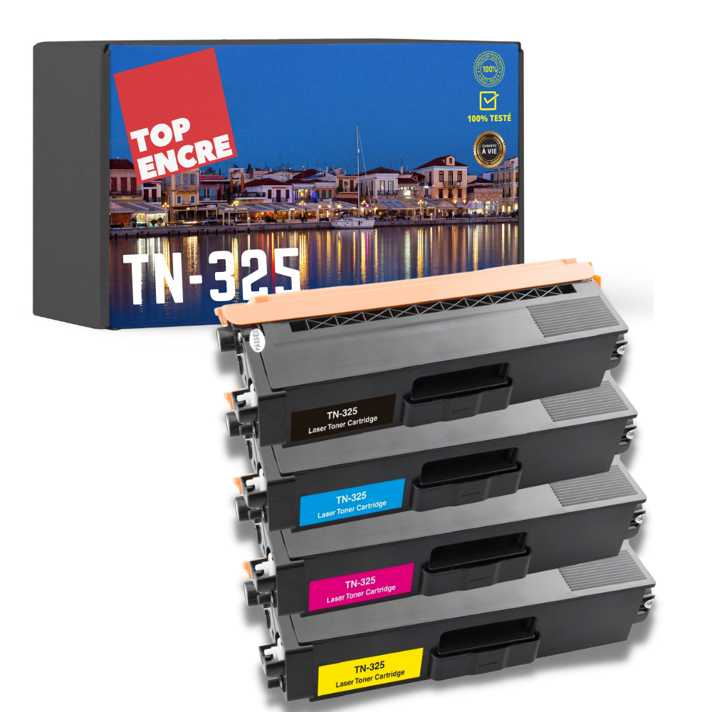 Pack 4 Toners compatible BROTHER TN-325
