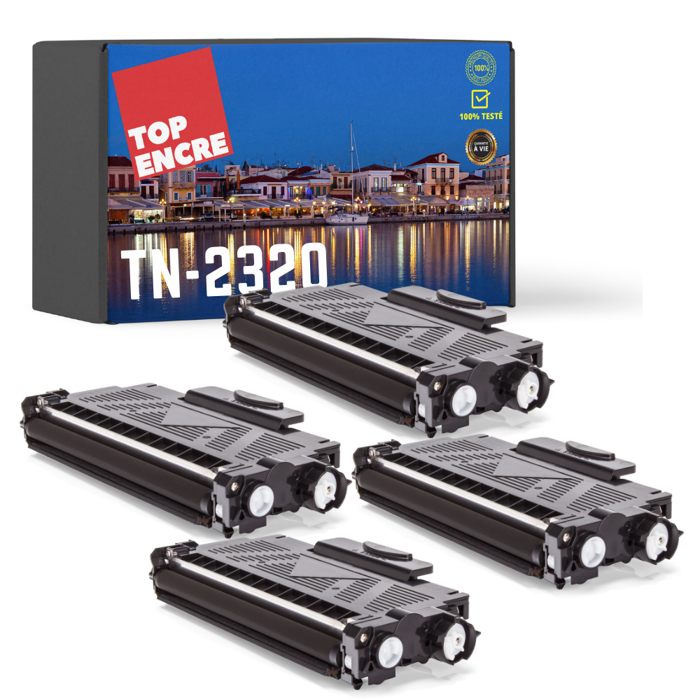 Pack 4 Toners compatibles BROTHER TN-2320 noir