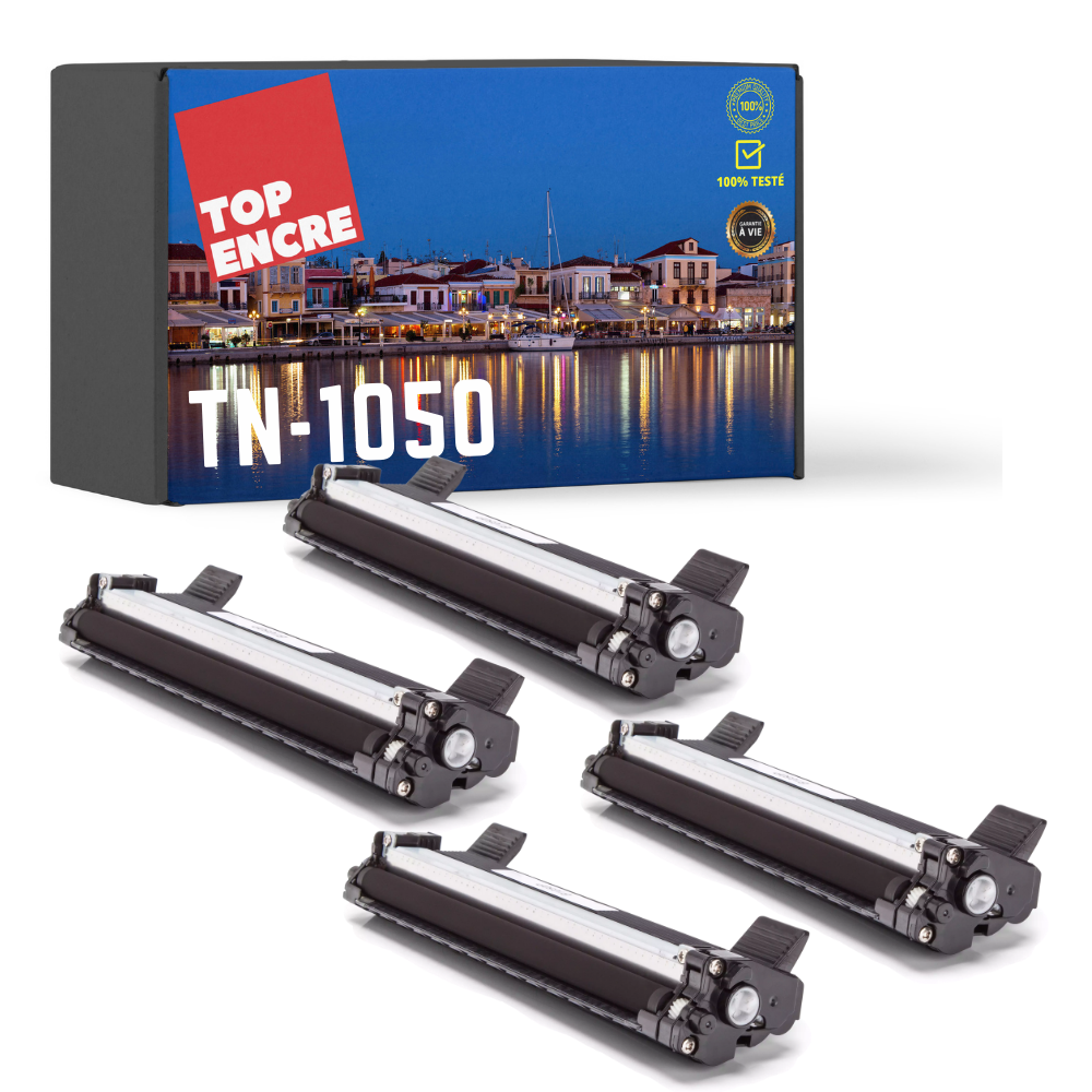 Pack 4 toners compatibles BROTHER TN-1050 noir