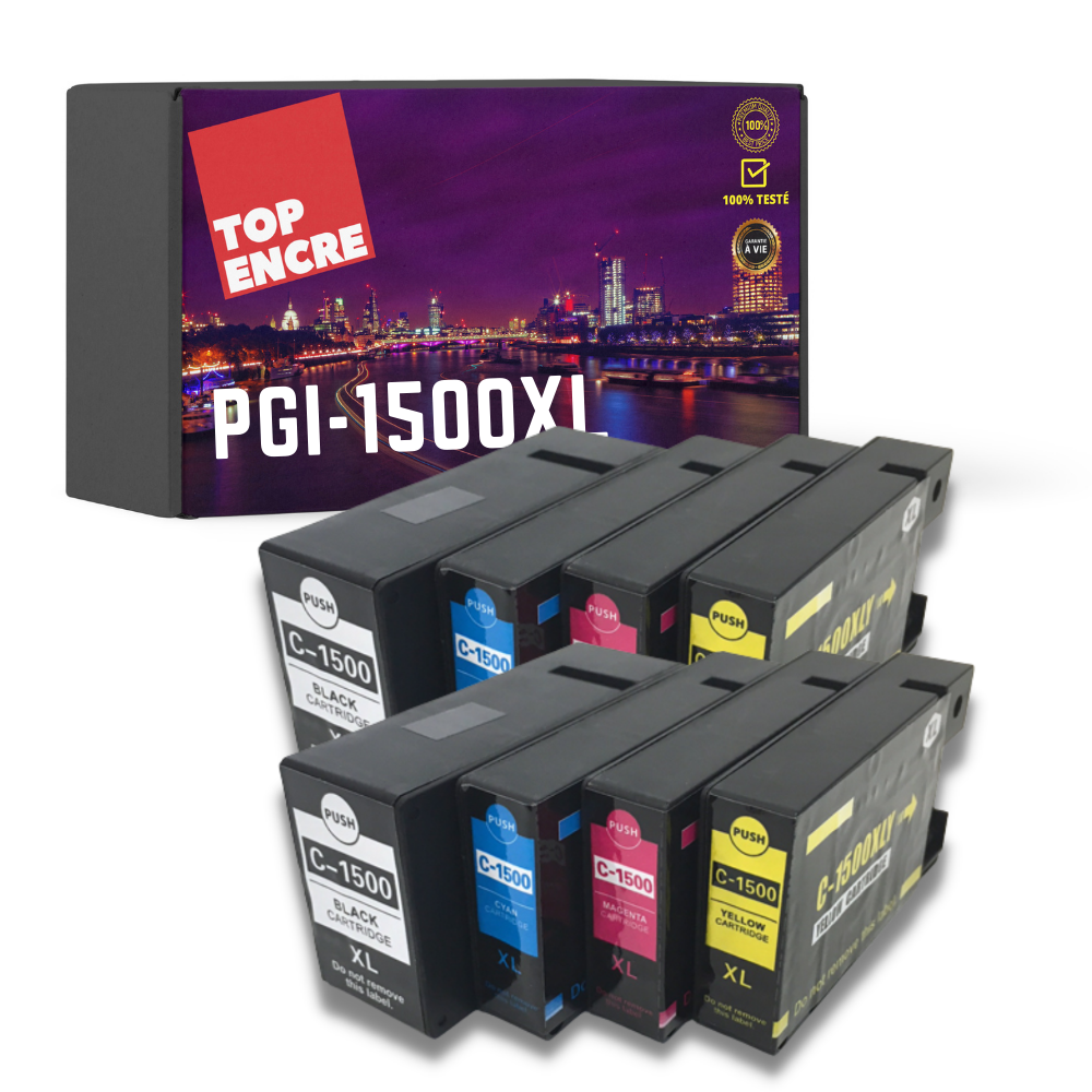 Pack compatible CANON PGI1500XL, 8 cartouches