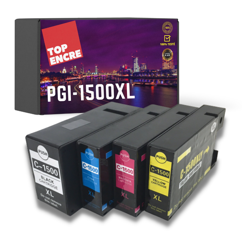 Pack compatible CANON PGI1500XL, 4 cartouches