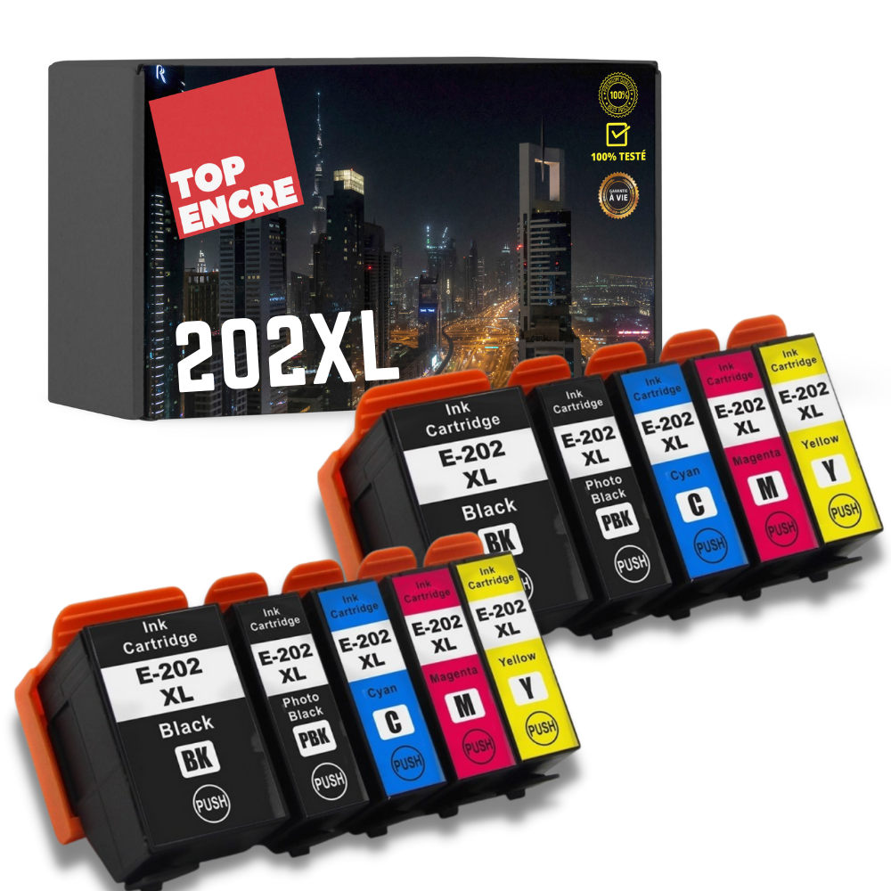 Pack  compatible EPSON 202XL 10 cartouches