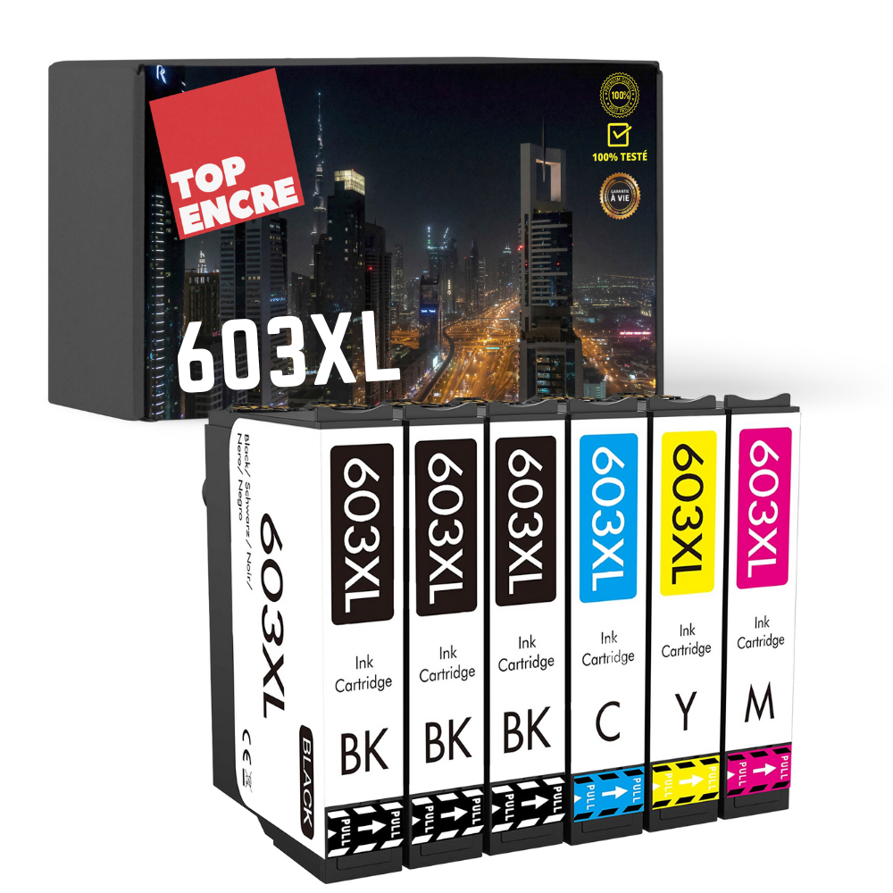 Pack 6 cartouches compatible avec EPSON 603 XL