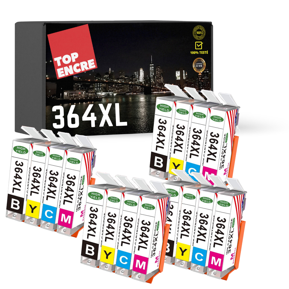 Pack 16 cartouches compatibles HP 364XL