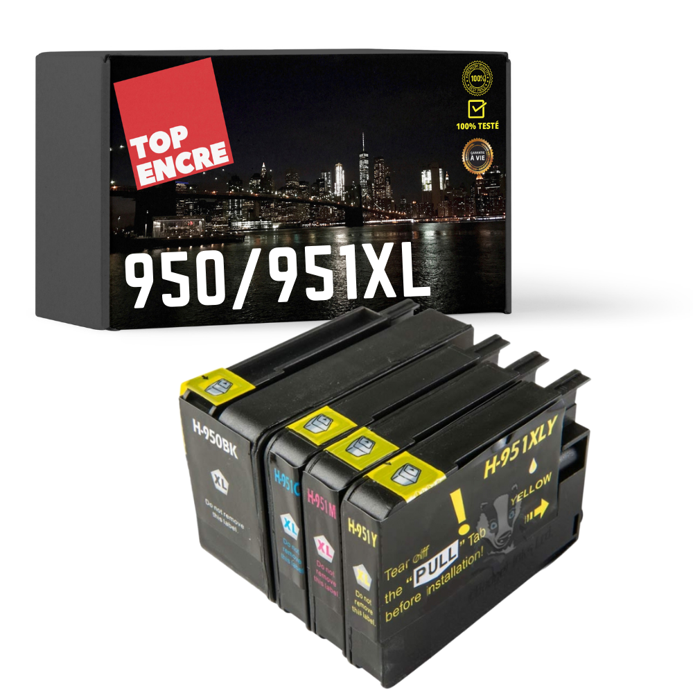 Pack 4 cartouches compatible avec HP 950XL/951XL