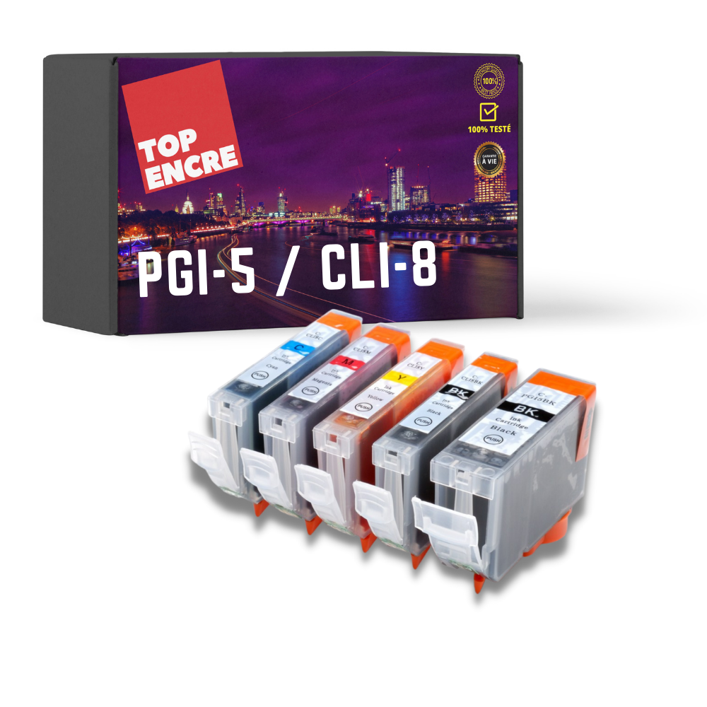 Pack compatible PGI-5/CLI-8, 5 cartouches