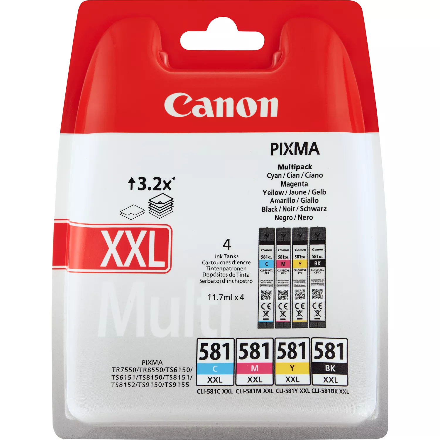 Canon MultiPack CLI-581XXL 4 cartouches