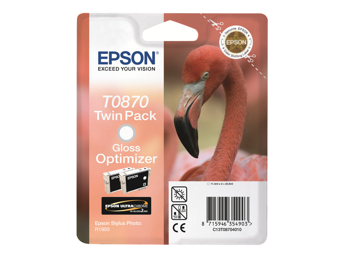 Epson cartouche encre double pack Gloss Opimizer T0870