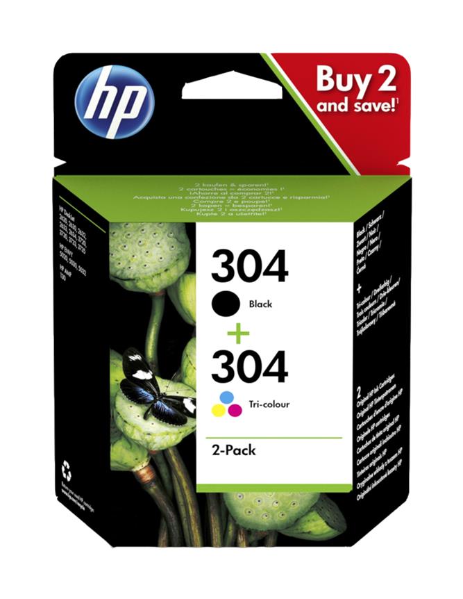 HP MultiPack 304 noir et couleur (3JB05AE)