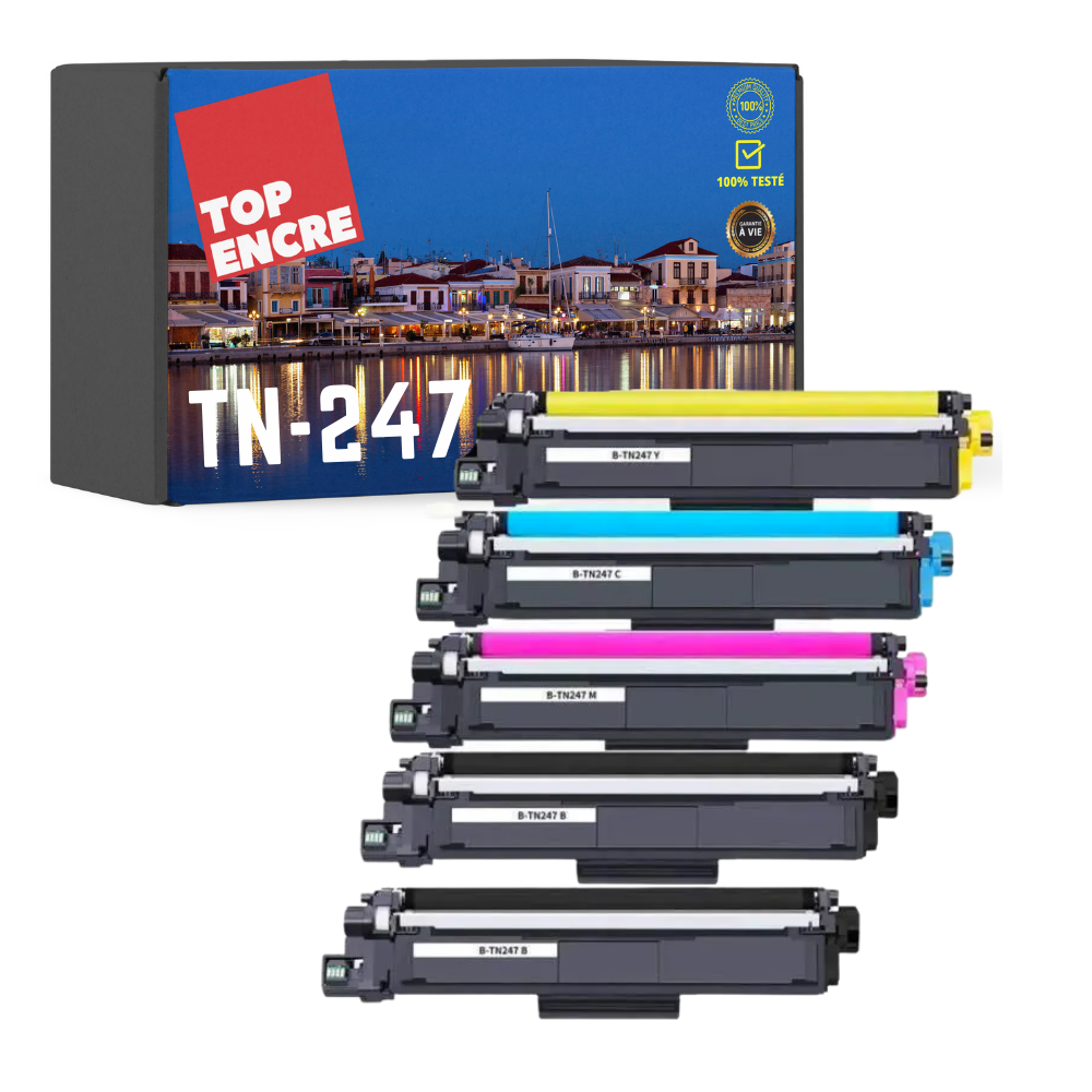Pack 5 toners compatibles BROTHER TN-247XL