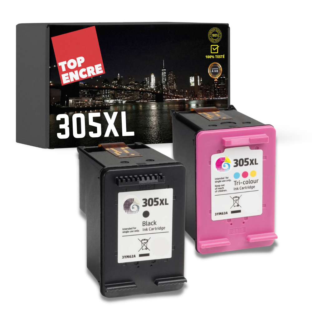 Pack compatible avec HP 305XL noir et couleur